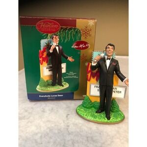 Vtg Carlton Cards Heirloom Musical Ornament Dean Martin Works Box y2k Retro MCM
